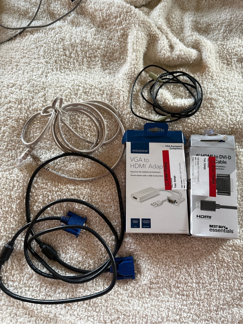 Computer Monitor Cable & Adapter Bundle | VGA HDMI DVI-D | Insignia